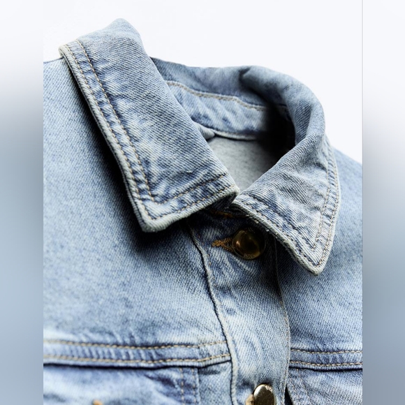 ZARA FITTED DENIM JACKET 1975 STYLE - Picture 6 of 7
